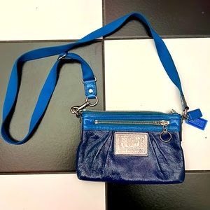 Coach Poppy collection 2 tone blue crossbody